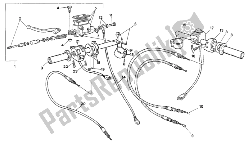 Todas as partes de Guiador Fm 012262 do Ducati Supersport 900 SS 1991